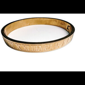 Boutique Cuff Bracelet Modern Roman Numerals Old Money Dark Academia Gold Set